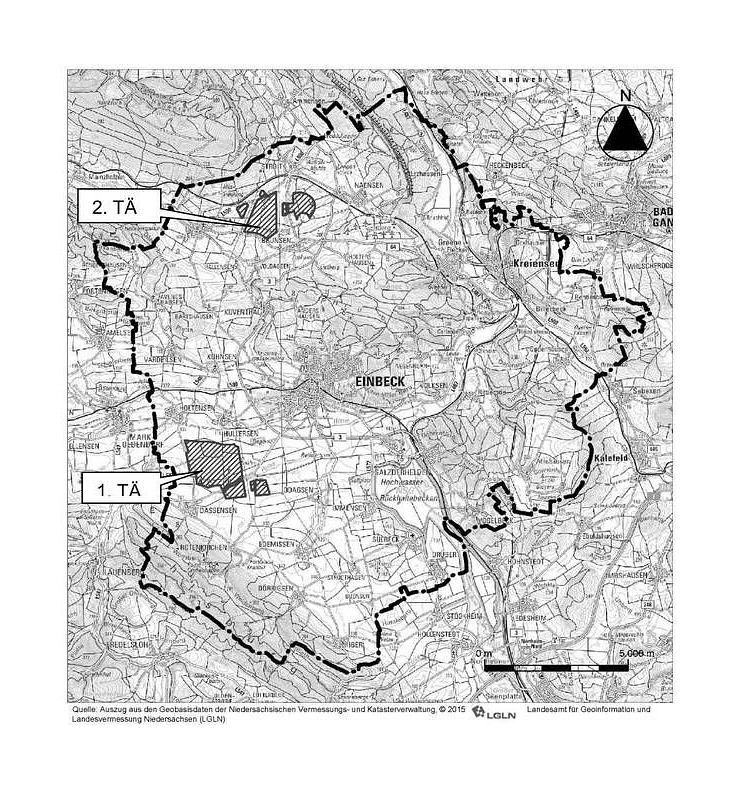 Abgrenzung Stadtgebiet: 15. Änderung des F-Planes der Stadt Einbeck (Windenergie)