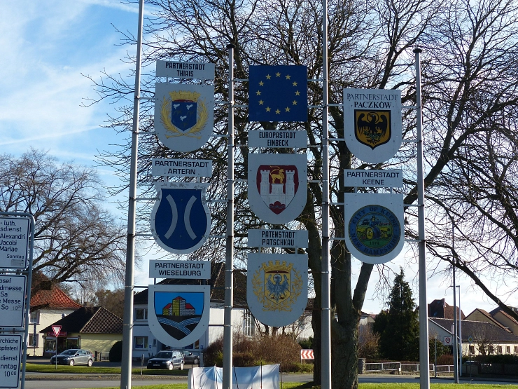 Begrüßungsschild Partnerstädte&nbsp;&copy;&nbsp;Stadt Einbeck