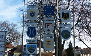 Begrüßungsschild Partnerstädte