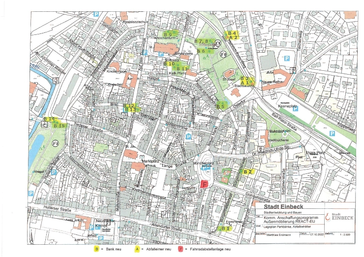 REACT-EU Lageplan Außenmöblierung REACT-EU Lageplan Außenmöblierung © Stadt Einbeck